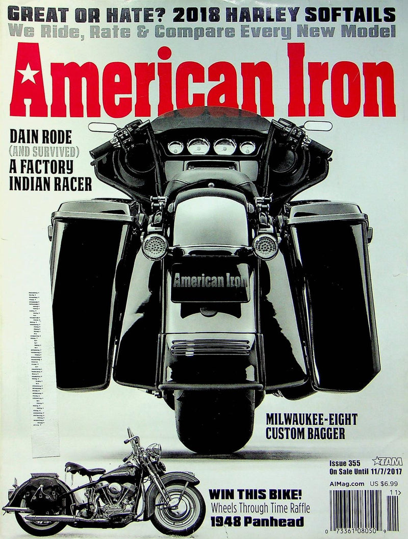 American Iron Motorcycle Magazine Nov # 355 2017 Dain Rode Factory Indian Racer