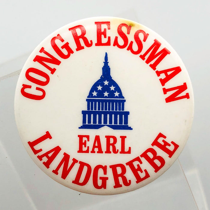 Earl Landgrebe Button 1.5" Pinback US Congressman Nixon Defender Watergate 2