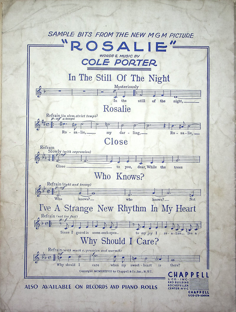 Vintage Sheet Music Rosalie Cole Porter 1937 Nelson Eddy Eleanor Powell Piano 4