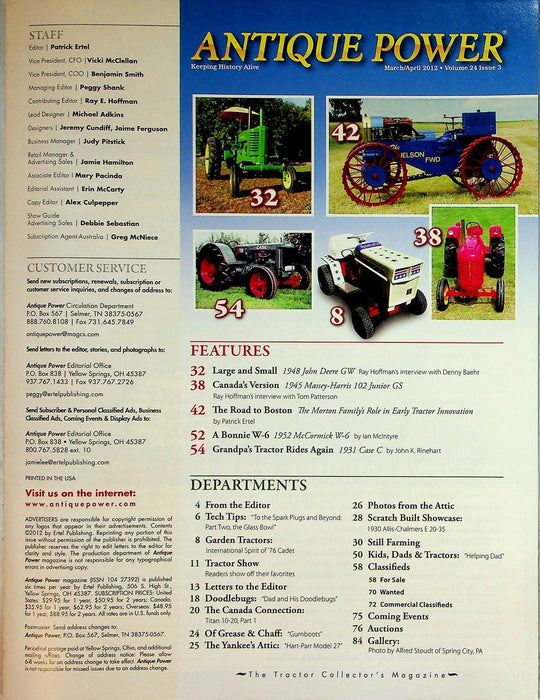 Antique Power Magazine April 2012 Vol 24 # 3 48 John Deere GW