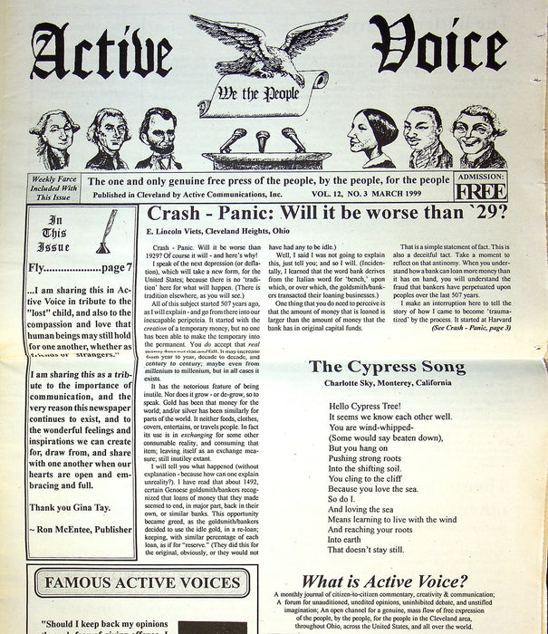 The Weekly Farce 1999 Vol 12 No. 3 Satirical Cleveland Newspaper