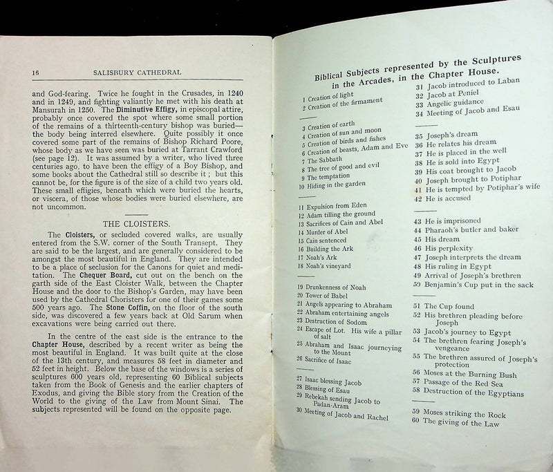 Vintage Guide of Salisbury Cathedral Church Blessed Virgin Mary Canon Fletcher