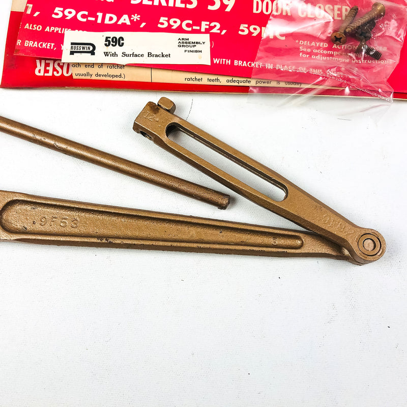 Corbin Russwin 59C Door Closer Arm With Surface Bracket 9F53 Forearm Bronze NOS