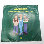 America Lonely People Single Record Warner Bros 1974 WBS 8048 1