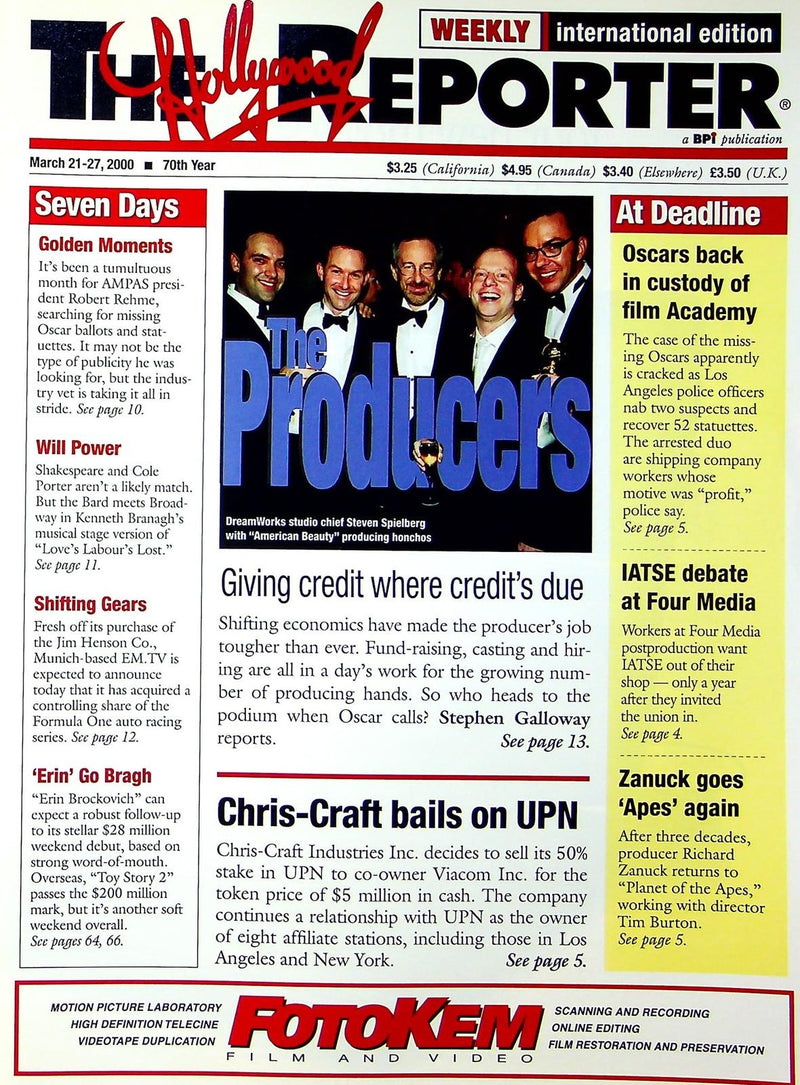 The Hollywood Reporter March 2000 American Beauty, Erin Brockovich 2