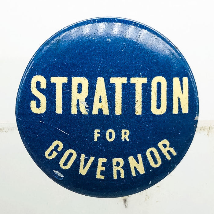 Stratton For Governor Button Pinback .75" Illinois Campaign Green Duck Co 1