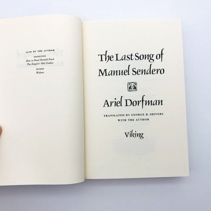 The Last Song of Manuel Sendero Hardcover Ariel Dorfman 1987 Latin American 7