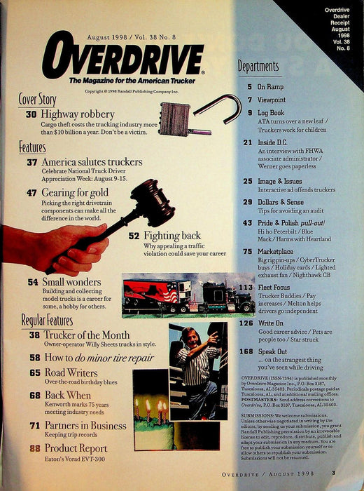 Land Line Magazine August 1998 Vol 38 # 8 Highway Robbery