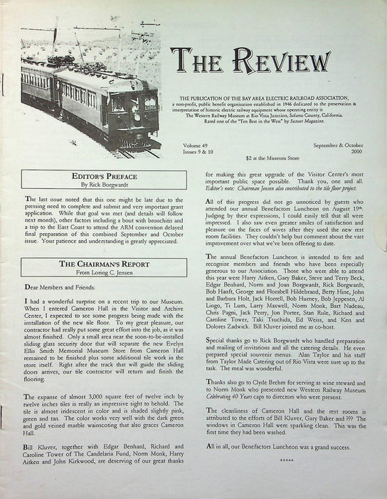 The Review Magazine October 2000 Bay Area Electric Railroad 826 Southern Pacific