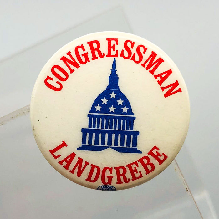 Landgrebe Congressman Button 1" Pin Earl Republican Nixon Defender Watergate A