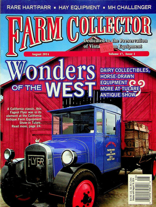 Farm Collector Magazine August 2014 Vol 17 # 1 Rare Hart-Parr