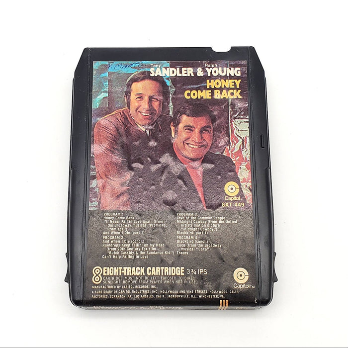 Sandler & Young Honey Come Back 8-Track Tape Album Capitol Records 1970 8XT-449