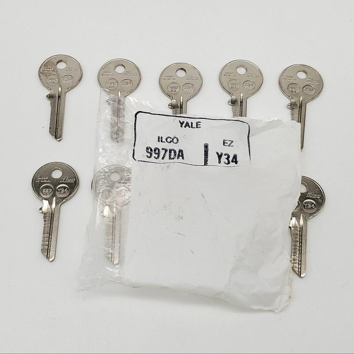 10x Ilco 997DA Key Blanks Nickel Plated 5 Pin for Yale NOS