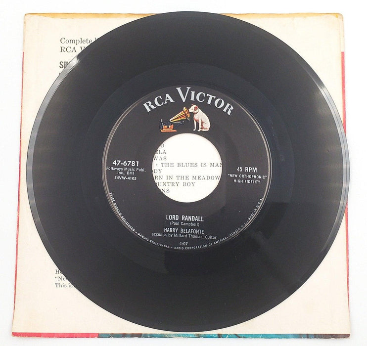 Harry Belafonte Mo Mary 45 RPM Single Record RCA 1956 w/ Sleeve 4