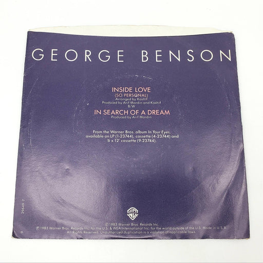 George Benson Inside Love So Personal Single Record Warner Bros 1983 7-29649 2