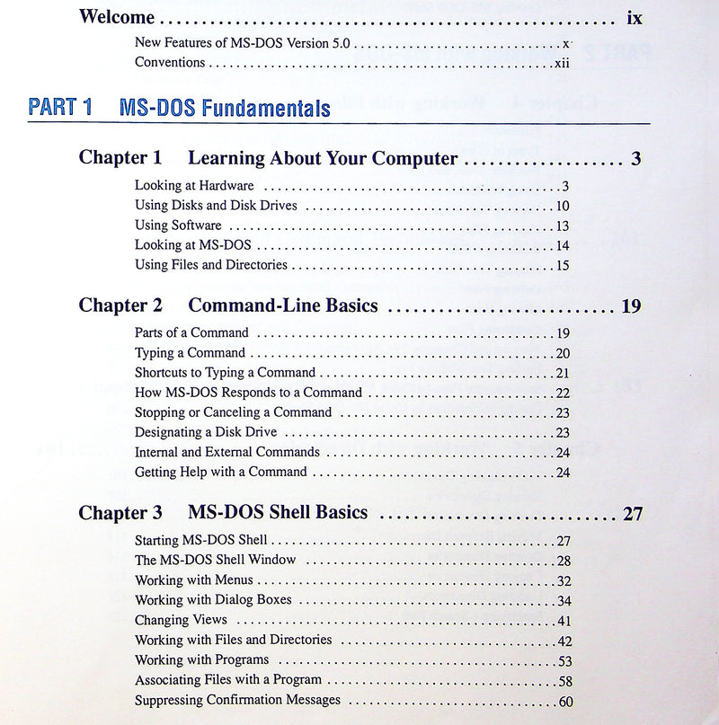 Microsoft MS-DOS 5.0 User Guide Reference Manual 1991