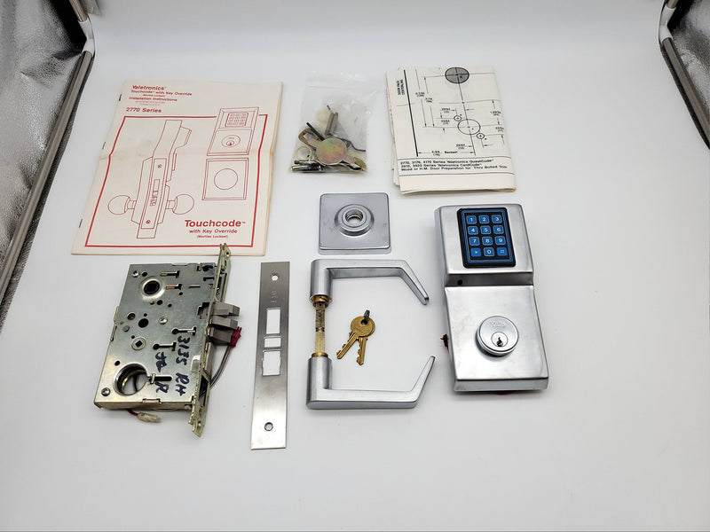 Yale Touch Code Door Knob Entry Lock Satin Chrome 2770 with Override Missing PCs