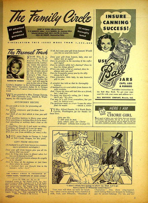 The Family Circle Magazine June 14 1946 Vol 28 No 24 Father Son Fishing 2