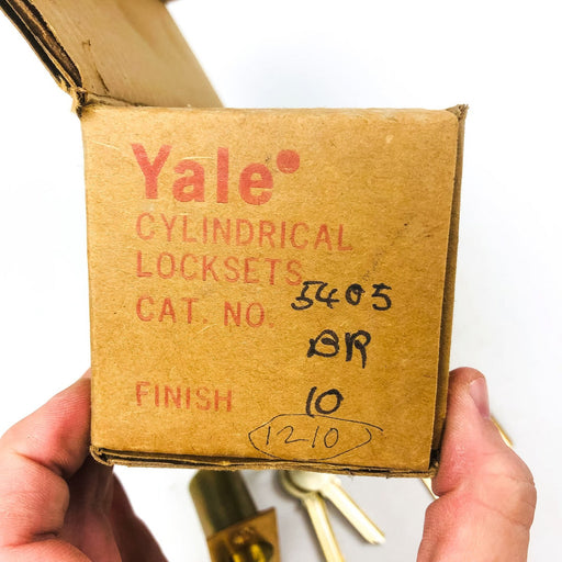 Yale Storeroom Closet Door Knob Lockset BR5405 X1210 US10 Satin Bronze New NOS 2