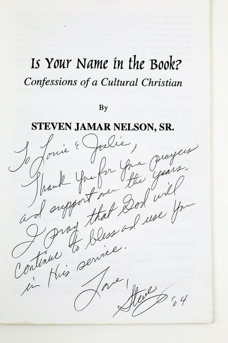 Is Your Name in the Book Confessions of a Cultural Christian S. Nelson Signed 3