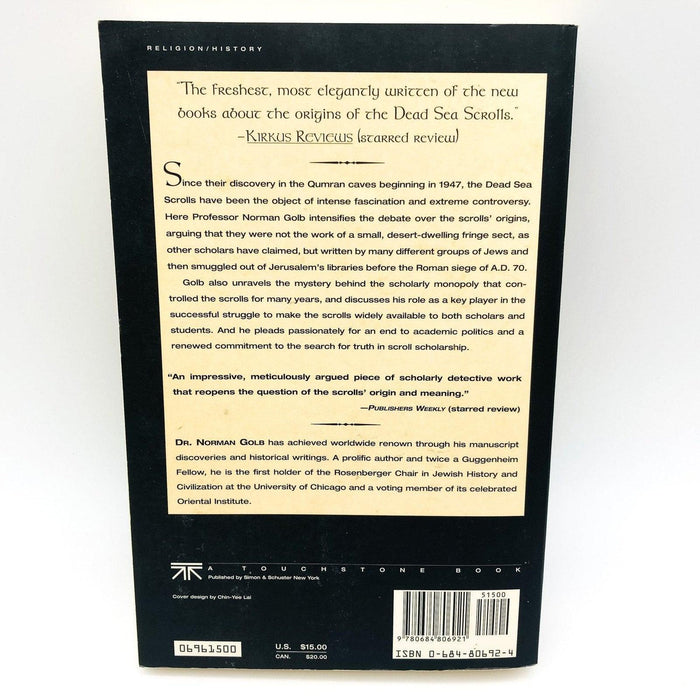 Who Wrote The Dead Sea Scrolls Paperback Norman Golb 1996 Judaism History Bible 2