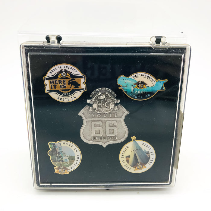 Vintage Harley Davidson Route 66 Pin Collection Made In America 2001 With Case