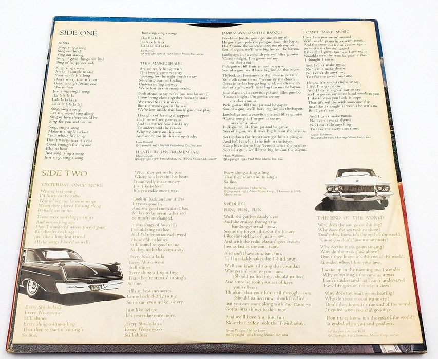 Carpenters Now & Then 33 RPM LP Record A&M 1973 Tri Fold 6