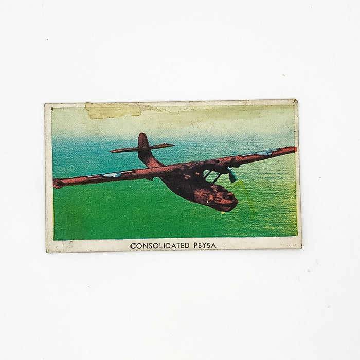 WW2 Airplane Card Consolidated PBY5A 14th and 15th Bombardment Emblems Cartoon 2