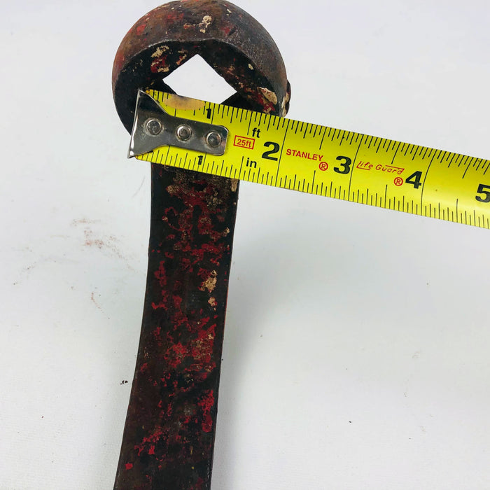 Vintage Fire Hydrant Spanner Wrench Red Cast Iron Square Valve Key Labeled G