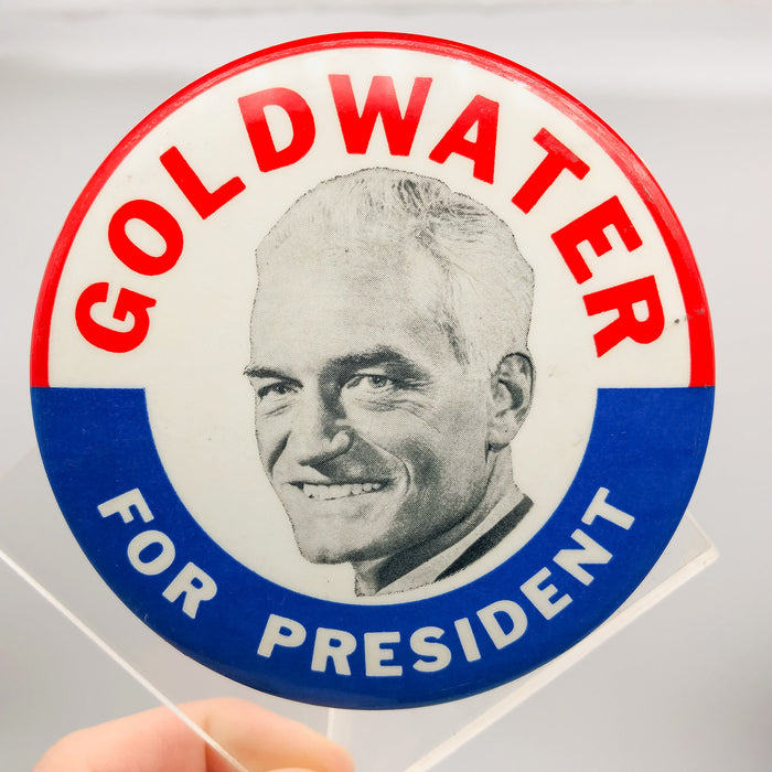 Barry Goldwater For President Button Pin 3.25" Political Campaign Union Made 2