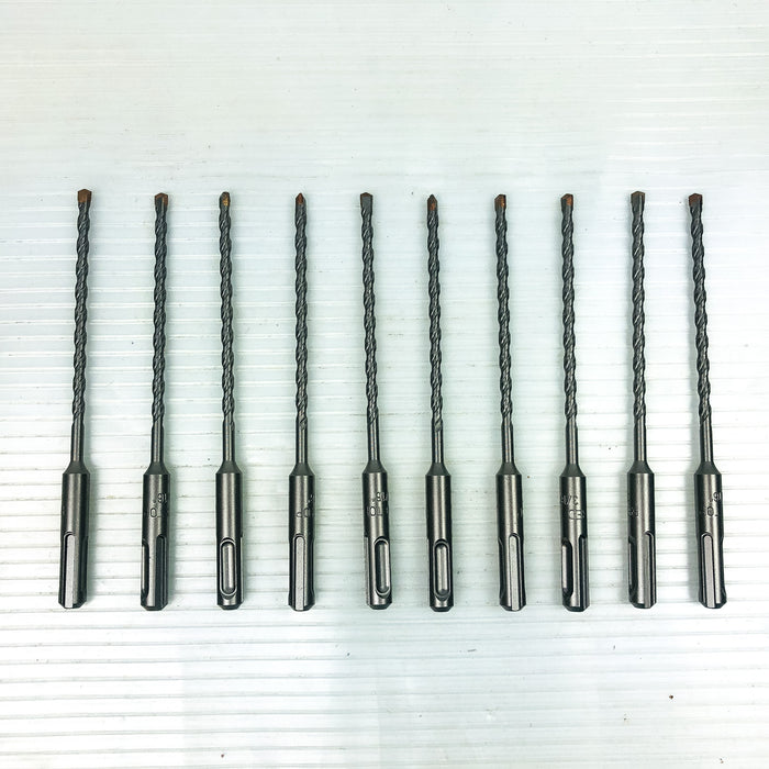10-pk Rotary Hammer Drill Bits 3/16"x6" SDS Plus 3.5" LOC Carbide Tip Concrete