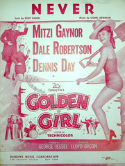 Sheet Music Never Golden Girl Musical Movie Dale Robertson Dennis Day 1951 1
