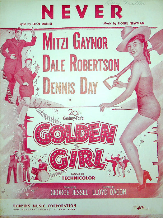 Sheet Music Never Golden Girl Musical Movie Dale Robertson Dennis Day 1951 1