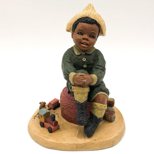 All Gods Children Figurine John M. Holcomb Little Boy Resin Paper Sailboat Hat 1