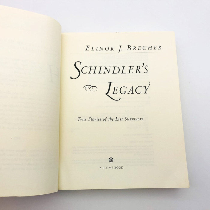 Schindler's Legacy Paperback Elinor J Brecher 1994 Jewish Stories WW2 Survivors 7