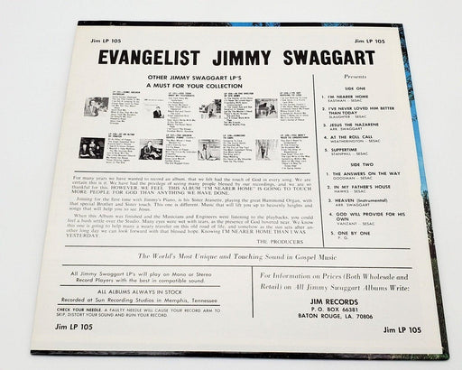 Jimmy Swaggart I'm Nearer Home 33 RPM LP Record Jim Records LP 105 2