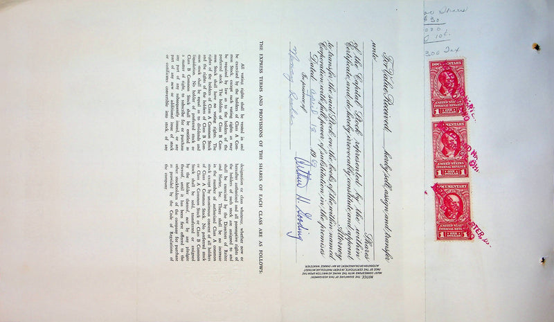 Reiter Dairy Company Stock Certificate Bond Scripophilly Akron Ohio 1965 No 263