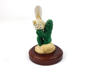 Vintage Thrush Bird Statue Figurine Ceramic Wood Base The Good Company 1989 6