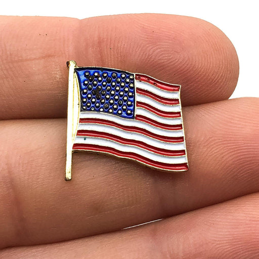 American Flag Lapel Pin Waving United States USA Flag Vintage 2