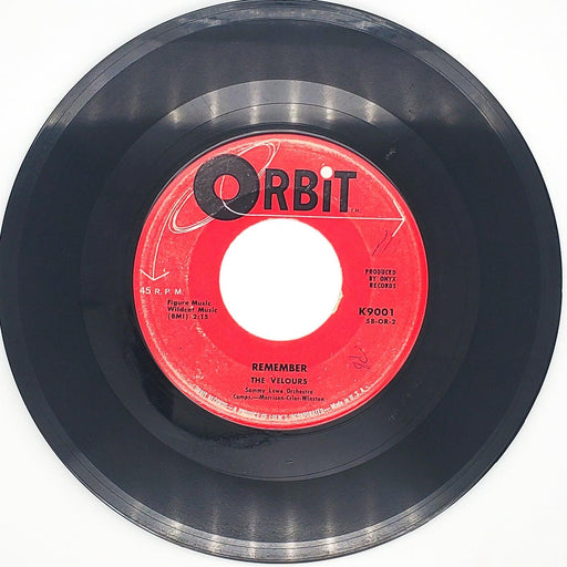 The Velours Remember Record 45 RPM Single K9001 Orbit 1958 2