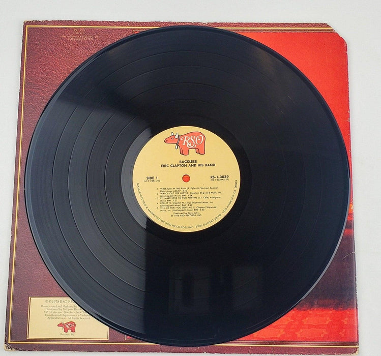 Eric Clapton Backless Record 33 RPM LP RS-1-3039 RSO 1978 Gatefold 5