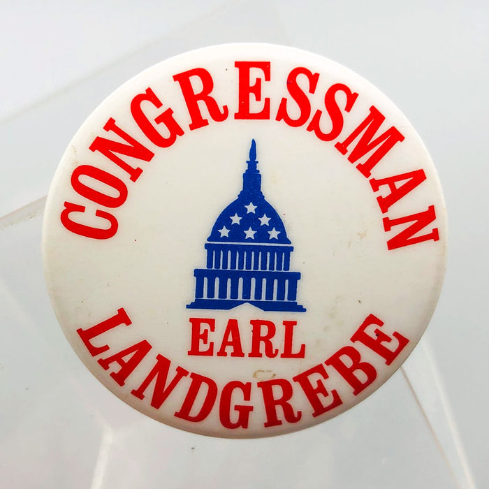 Earl Landgrebe Button 1.5" Pinback US Congressman Nixon Defender Watergate 4