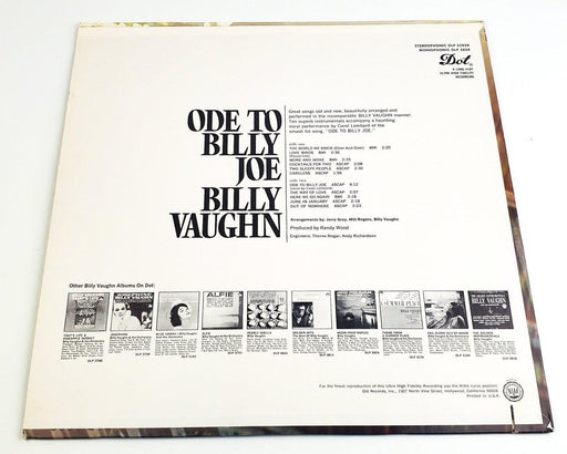 Billy Vaughn Ode To Billy Joe 33 RPM LP Record Dot Records 1967 DLP 25828 2