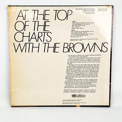 The Browns Sing The Big Ones From Country Record 33 RPM LP CAS-2142 RCA 1967 2