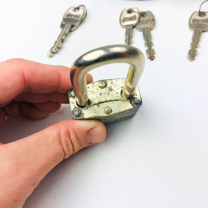 3ct Vintage No 510 Master Lock Padlock Adjustable Shackle 2-1/4" NOS Keyed Alike 6