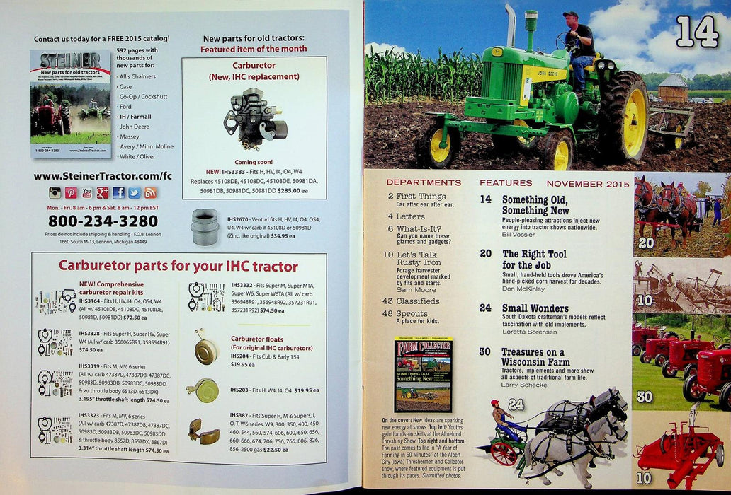 Farm Collector Magazine November 2015 Vol 18 # 4 Something Old Something New