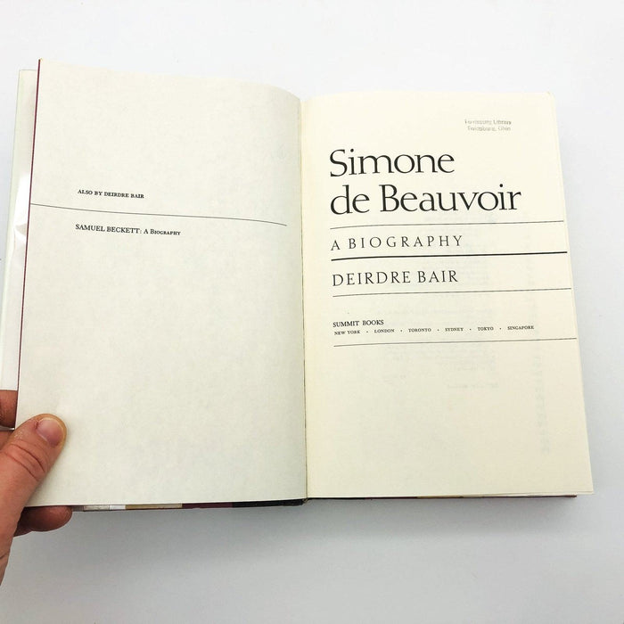 Simone De Beauvoir Hardcover Deirdre Bair 1990 French Author Feminist Ex Library 7