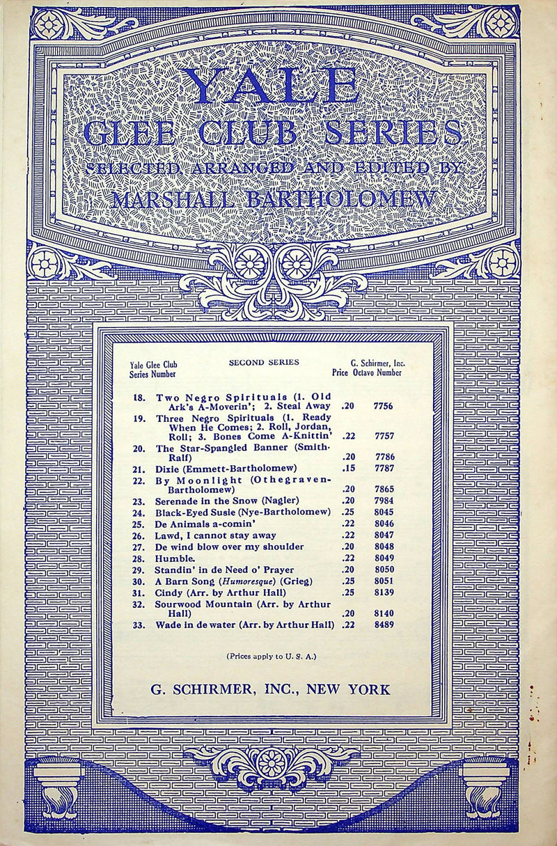 Sheet Music Yale Glee Club Series Sometimes I Feel Like A Motherless Child 1957 3