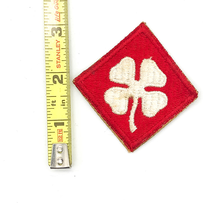 US Army Patch 4th Field Service Red Clover Vintage Sew On 3