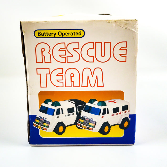 Battery Operated Rescue Team Ambulance Toy 9" Bump & Go w/ Light & Sound NEW